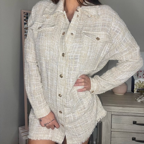 NWOT SKULLHOUSE TWEED FLANNEL DRESS - Picture 8 of 9